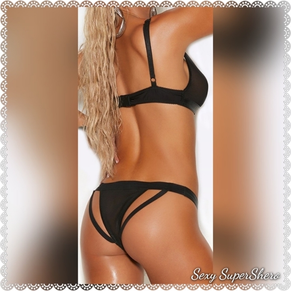 🆕⚒ Fishnet Nail head Lingerie Bra & Thong Set - Picture 2 of 7